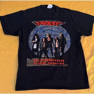 Vintage 1990 Ratt Detonator World Tour Shirt Hanes Tag Single Stitch
